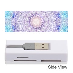 India Mehndi Style Mandala   Cyan Lilac Memory Card Reader (stick)  by EDDArt