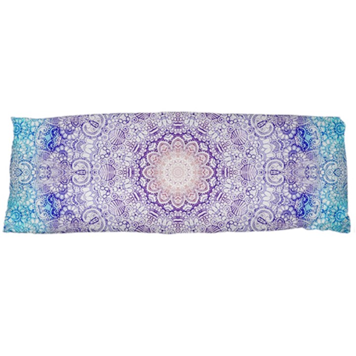 India Mehndi Style Mandala   Cyan Lilac Body Pillow Case (Dakimakura)