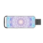 India Mehndi Style Mandala   Cyan Lilac Portable USB Flash (One Side) Front