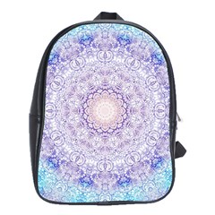 India Mehndi Style Mandala   Cyan Lilac School Bags (xl)  by EDDArt