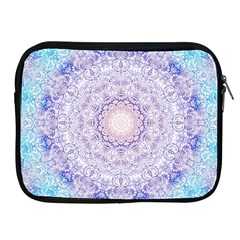 India Mehndi Style Mandala   Cyan Lilac Apple Ipad 2/3/4 Zipper Cases by EDDArt