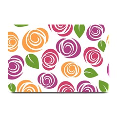 Colorful Seamless Floral Flowers Pattern Wallpaper Background Plate Mats by Amaryn4rt