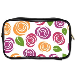 Colorful Seamless Floral Flowers Pattern Wallpaper Background Toiletries Bags 2-side by Amaryn4rt