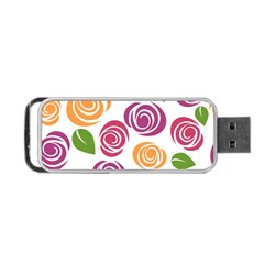 Colorful Seamless Floral Flowers Pattern Wallpaper Background Portable Usb Flash (one Side) by Amaryn4rt