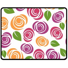 Colorful Seamless Floral Flowers Pattern Wallpaper Background Double Sided Fleece Blanket (medium)  by Amaryn4rt