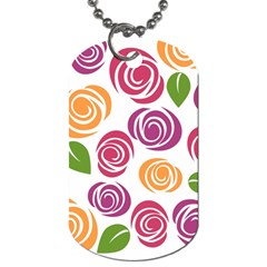 Colorful Seamless Floral Flowers Pattern Wallpaper Background Dog Tag (two Sides) by Amaryn4rt