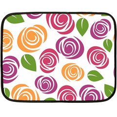 Colorful Seamless Floral Flowers Pattern Wallpaper Background Double Sided Fleece Blanket (mini)  by Amaryn4rt