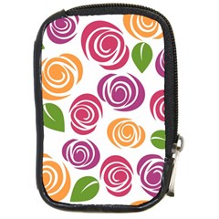 Colorful Seamless Floral Flowers Pattern Wallpaper Background Compact Camera Cases by Amaryn4rt