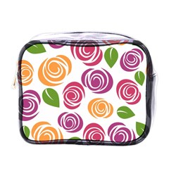 Colorful Seamless Floral Flowers Pattern Wallpaper Background Mini Toiletries Bags by Amaryn4rt