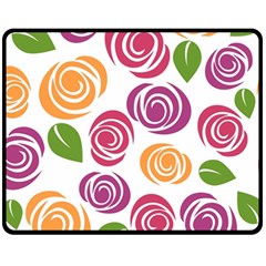 Colorful Seamless Floral Flowers Pattern Wallpaper Background Fleece Blanket (medium)  by Amaryn4rt