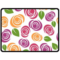 Colorful Seamless Floral Flowers Pattern Wallpaper Background Double Sided Fleece Blanket (large)  by Amaryn4rt