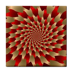 Fractal Red Petal Spiral Tile Coasters by Amaryn4rt