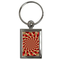 Fractal Red Petal Spiral Key Chains (rectangle)  by Amaryn4rt