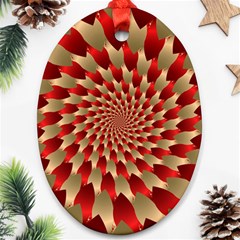 Fractal Red Petal Spiral Oval Ornament (two Sides) by Amaryn4rt