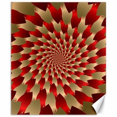 Fractal Red Petal Spiral Canvas 8  X 10  by Amaryn4rt