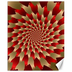 Fractal Red Petal Spiral Canvas 16  X 20   by Amaryn4rt