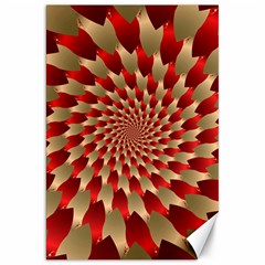 Fractal Red Petal Spiral Canvas 20  X 30   by Amaryn4rt