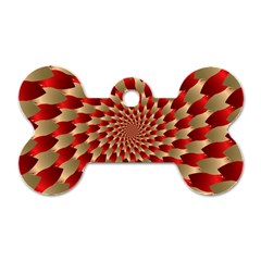 Fractal Red Petal Spiral Dog Tag Bone (one Side) by Amaryn4rt