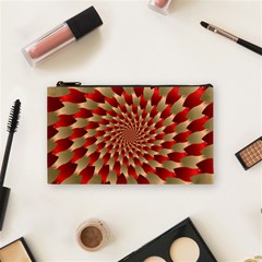 Fractal Red Petal Spiral Cosmetic Bag (small)  by Amaryn4rt