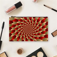 Fractal Red Petal Spiral Cosmetic Bag (medium)  by Amaryn4rt