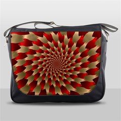 Fractal Red Petal Spiral Messenger Bags by Amaryn4rt