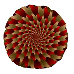 Fractal Red Petal Spiral Large 18  Premium Round Cushions by Amaryn4rt