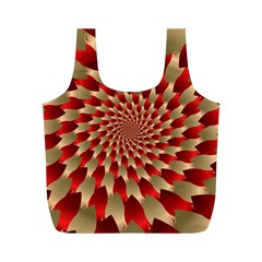 Fractal Red Petal Spiral Full Print Recycle Bags (m)  by Amaryn4rt