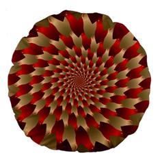 Fractal Red Petal Spiral Large 18  Premium Flano Round Cushions by Amaryn4rt