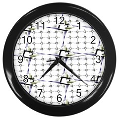 Fractal Design Pattern Wall Clocks (black) by Amaryn4rt