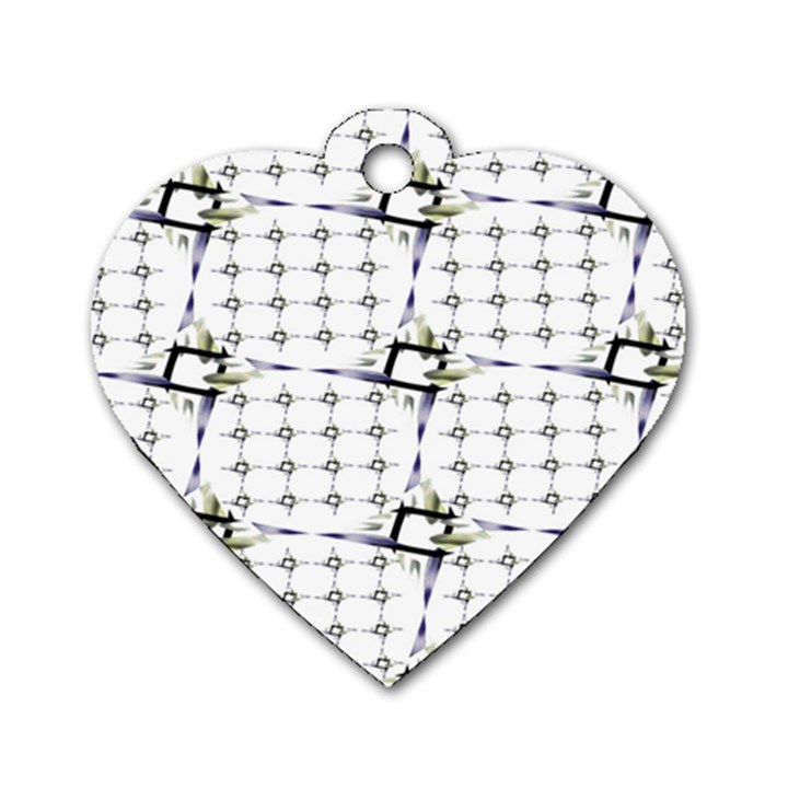 Fractal Design Pattern Dog Tag Heart (One Side)