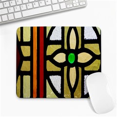 A Detail Of A Stained Glass Window Large Mousepads by Amaryn4rt