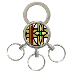 A Detail Of A Stained Glass Window 3-ring Key Chains by Amaryn4rt