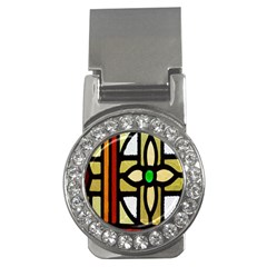 A Detail Of A Stained Glass Window Money Clips (cz)  by Amaryn4rt