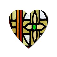 A Detail Of A Stained Glass Window Heart Magnet by Amaryn4rt