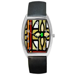 A Detail Of A Stained Glass Window Barrel Style Metal Watch by Amaryn4rt