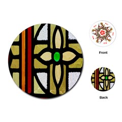 A Detail Of A Stained Glass Window Playing Cards (round)  by Amaryn4rt