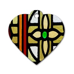 A Detail Of A Stained Glass Window Dog Tag Heart (two Sides) by Amaryn4rt