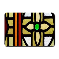 A Detail Of A Stained Glass Window Small Doormat  by Amaryn4rt