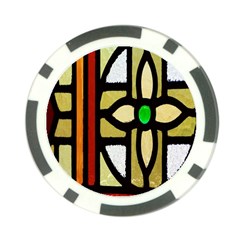 A Detail Of A Stained Glass Window Poker Chip Card Guard by Amaryn4rt