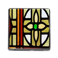 A Detail Of A Stained Glass Window Memory Card Reader (square) by Amaryn4rt