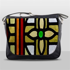 A Detail Of A Stained Glass Window Messenger Bags by Amaryn4rt