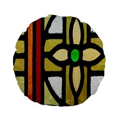 A Detail Of A Stained Glass Window Standard 15  Premium Round Cushions by Amaryn4rt