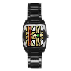 A Detail Of A Stained Glass Window Stainless Steel Barrel Watch by Amaryn4rt