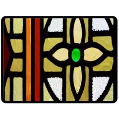 A Detail Of A Stained Glass Window Double Sided Fleece Blanket (large)  by Amaryn4rt