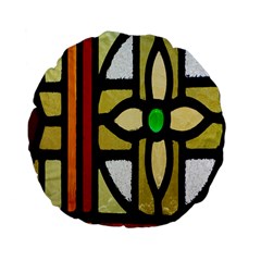 A Detail Of A Stained Glass Window Standard 15  Premium Flano Round Cushions by Amaryn4rt