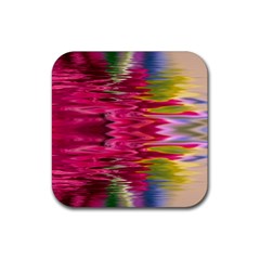 Abstract Pink Colorful Water Background Rubber Coaster (square)  by Amaryn4rt