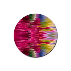 Abstract Pink Colorful Water Background Rubber Coaster (round)  by Amaryn4rt