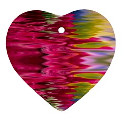 Abstract Pink Colorful Water Background Heart Ornament (two Sides) by Amaryn4rt