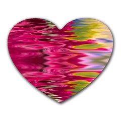 Abstract Pink Colorful Water Background Heart Mousepads by Amaryn4rt