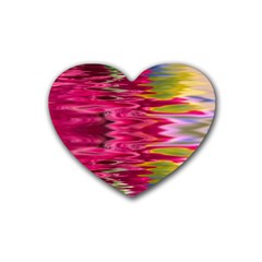 Abstract Pink Colorful Water Background Heart Coaster (4 Pack)  by Amaryn4rt